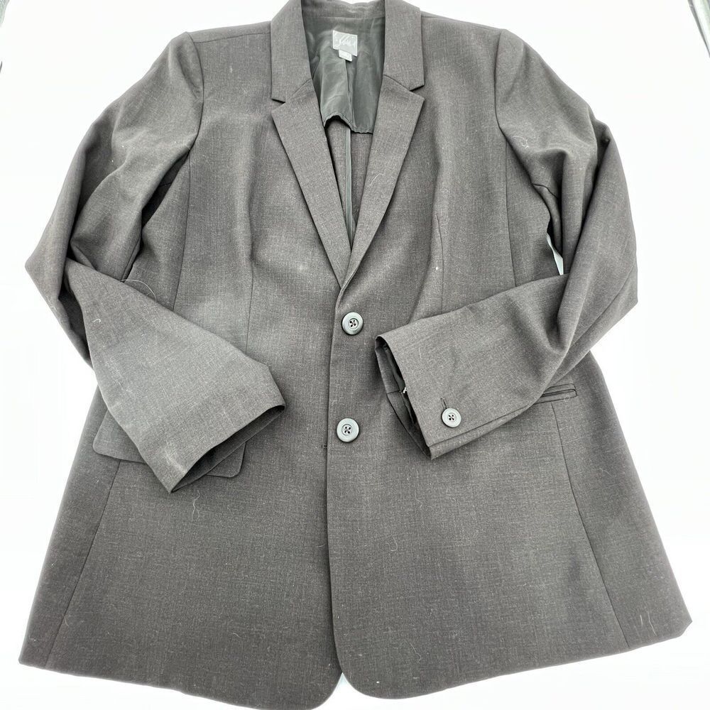 J Jill 100% Wool 2 Button Brown Blazer Size 12